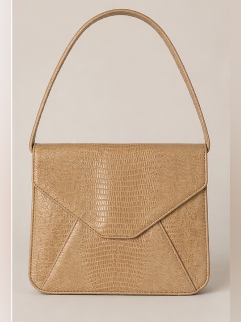 Vintage Donna Karan Tan Lizard Leather 🦎 Embossed Shoulder Bag